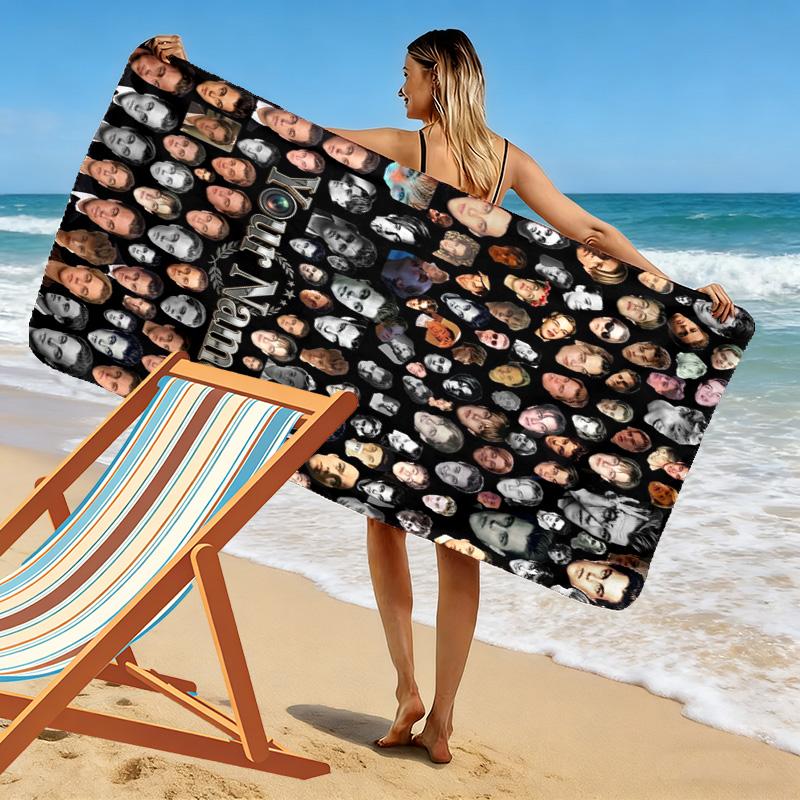 Name Custom Leonardo DiCaprio Print Beach Towel, Large Soft Quick Dry Towel for Beach Camping Swimming