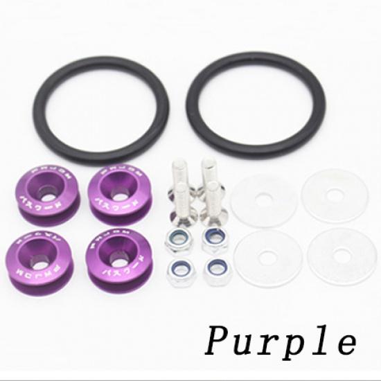 

Алюминиевые универсальные быстроразъемные крепления JDM, шайбы для бампера и крыльев для автомобиля Honda Civic Kia Mitsubishi, съемные фиолетовый