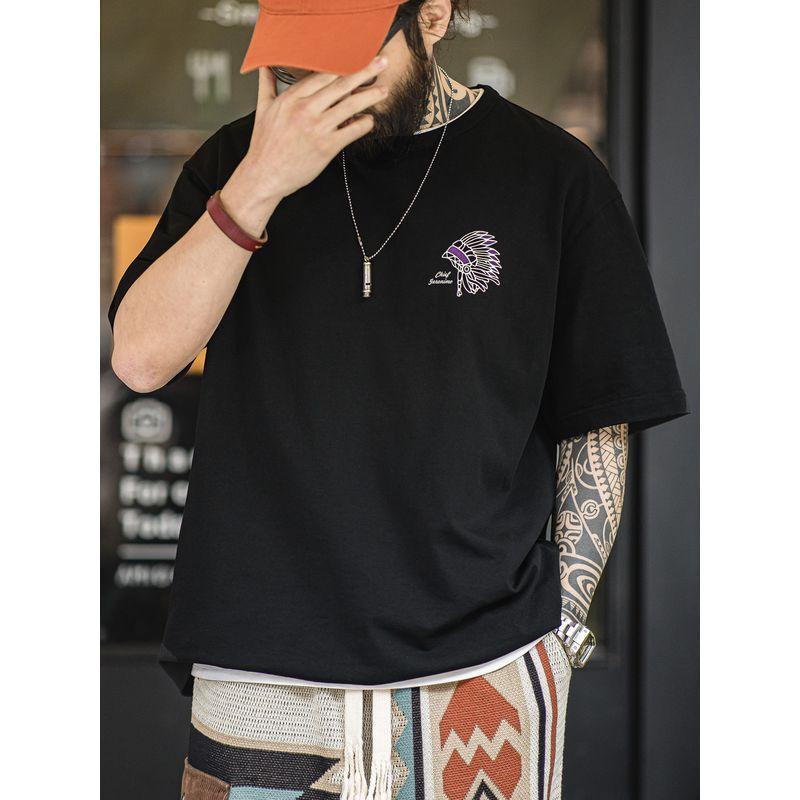 Madden Tee Retro Indian Half Sleeve Men Summer Workwear
