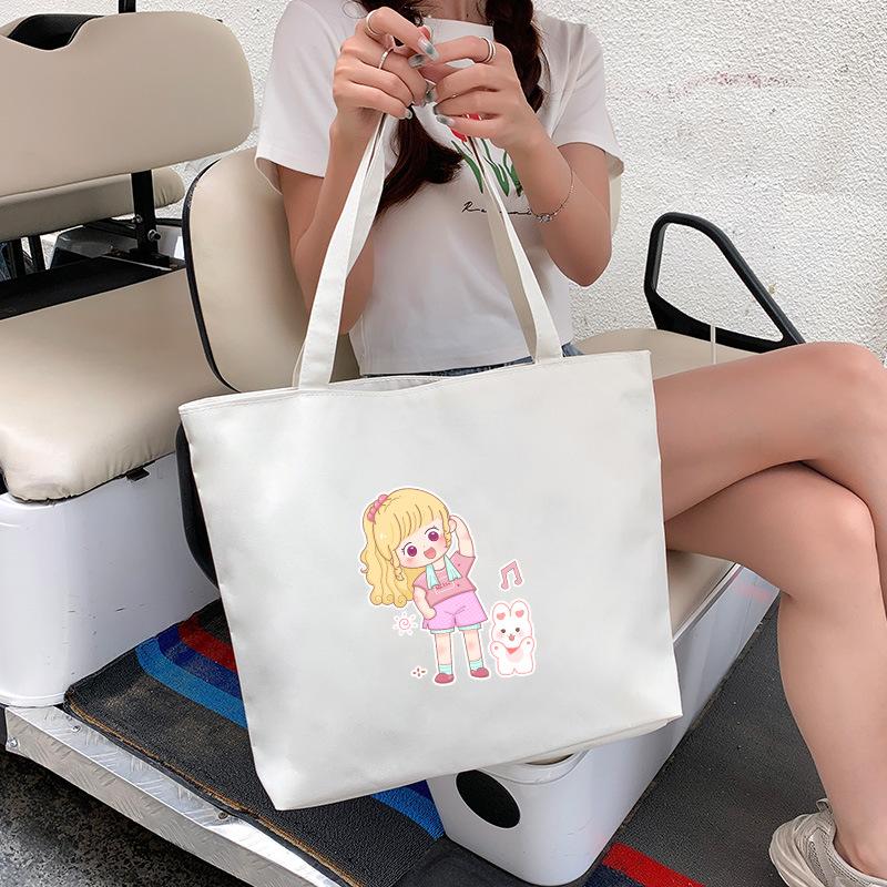 Canvas Bag Women'S Shoulder Handbag Student Tote Bag Large Capacity Hand Carry Canvas Bag