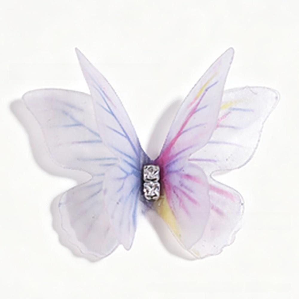 50Pcs Double-layer Chiffon Butterfly Embroidered Patches Bridal Hair Accessories