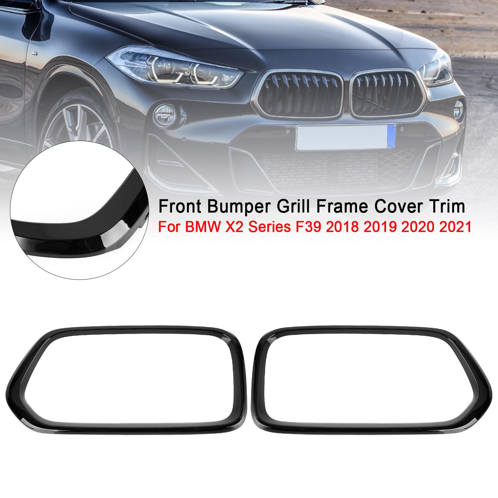 

Gloss Black Front Bumper Grill Frame Cover Trim Fit BMW X2 Series F39 2018-2021