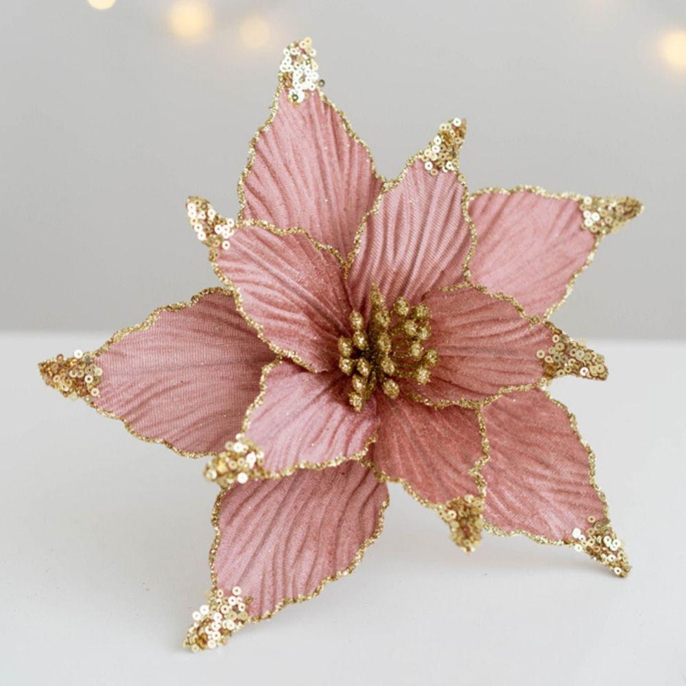 P Handmade Artificial Flower Oranment Easy To Use Xmas Decorative Flowers  Home Decor