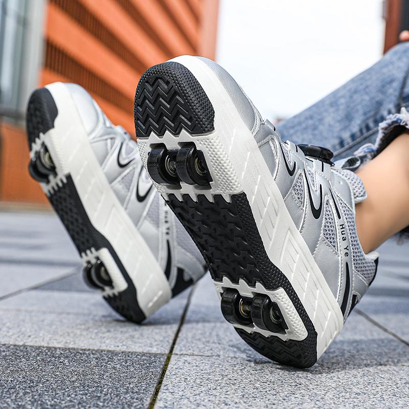29-40 Boys/Girls' Shoes with Four Wheel Sports Roller Skating Removable Skating Shoes Girl Skate Shoes