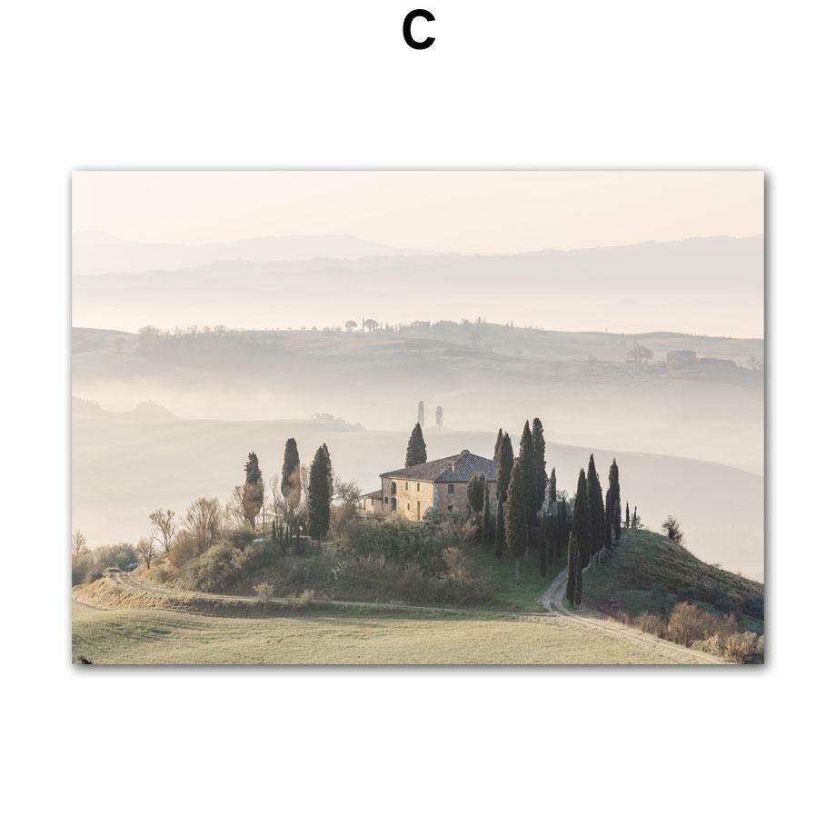 Rural Landscape Mountain Forest Olives Wall Art Canvas Painting Nordic Posters And Prints Wall Pictures For Living Room Decor