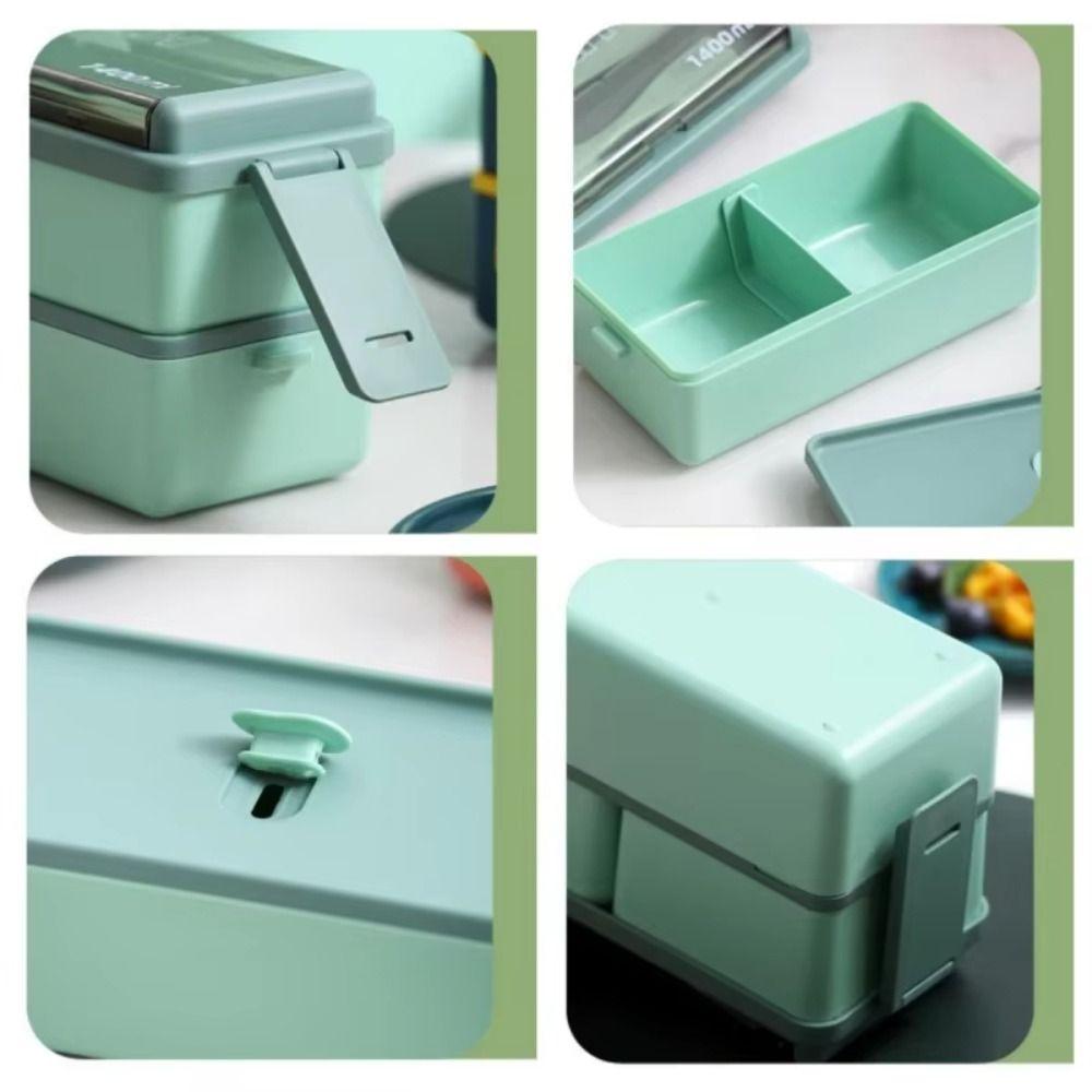 700/1400ml Capacity Portable Lunch Box Leakproof Design Food Lunchbox  Office Use