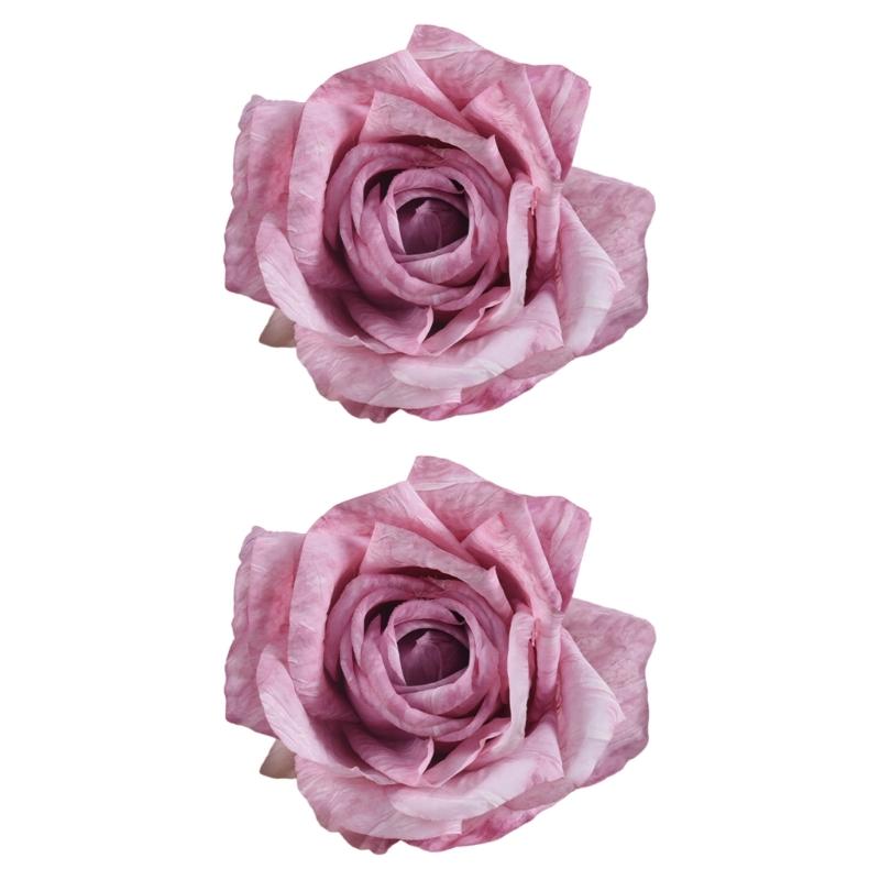  Set Of 2 Decorative Rose Design Curtain Clips Holdbacks Polyester Fabric