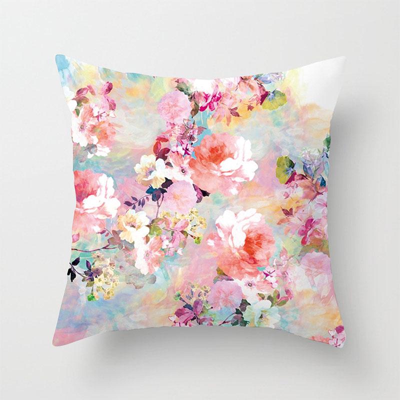 

Зеленые растения Листья тропической пальмы Льняная наволочка Чехол для подушки 18 x18 G