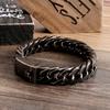 Vintage Black Stainless Steel Men's Bracelet Punk Personality Cubarn Chain Bracelets Chunky Street Accessories Jewelry