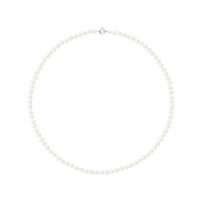 Necklace - - AAA+ Freshwater Cultured Pearl - Round 4-5 Mm - Natural White - 925 Silver