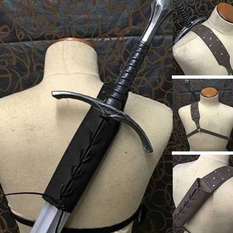 Medieval Steampunk Wide Sword Belt Men Knight Warrior Armor Middle Ages Viking Pirate Cosplay Costume Props Accessories
