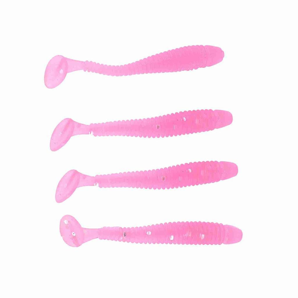 50PCS 5cm Soft Plastic Fishing Lures T Tail Grub Worm Baits Fish Tackle Accessory