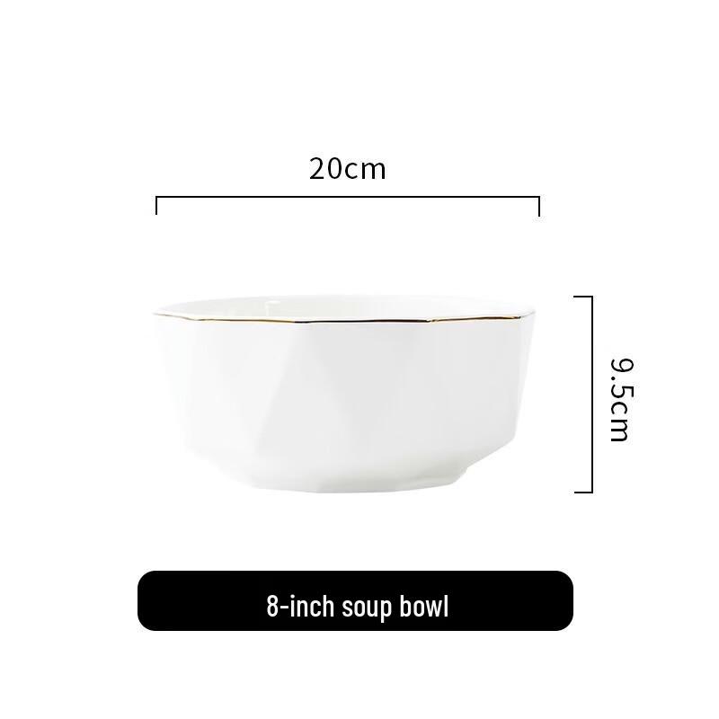 

Jingdezhen Ceramic Soup Bowl Set 8-inch Soup Bowl