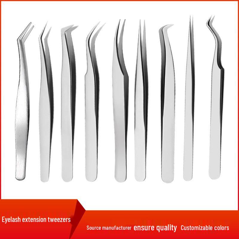 Gold Feather Eyelash Tweezers: Round Head for False Eyelashes, Long Gold Eagle Beak for Eyelash Artists.