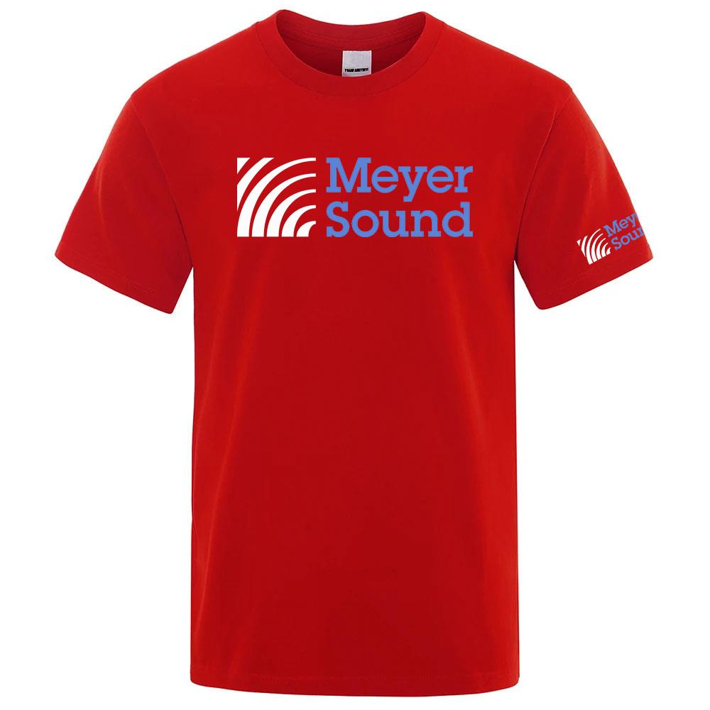 2026 Meyer Sound Logo Print New Summer Unisexs Short Sleeve Solid Color Casual Trendy Breathable Loose Round Neck Tshirt