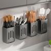 Kitchen Chopsticks Holder Multifunctional Hanging Utensil Drying Rack Hooks No Drilling Wall Mounted Spoon Fork Holders
