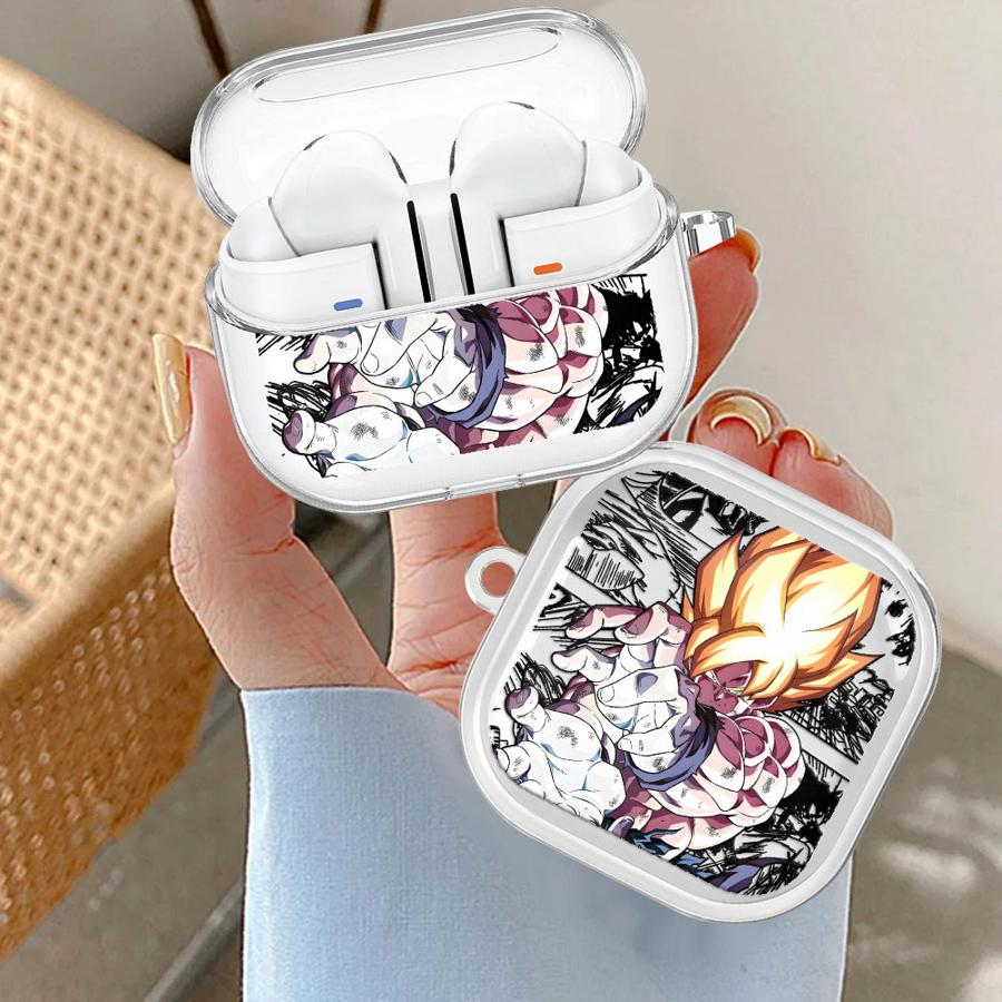 D-ragonS B-allSs GokuS Case For Samsung Galaxy Buds 2Pro 2 Live 4 Pro 4Pro 3 FE 3Pro Clear Earphone Cases Cover With Hook