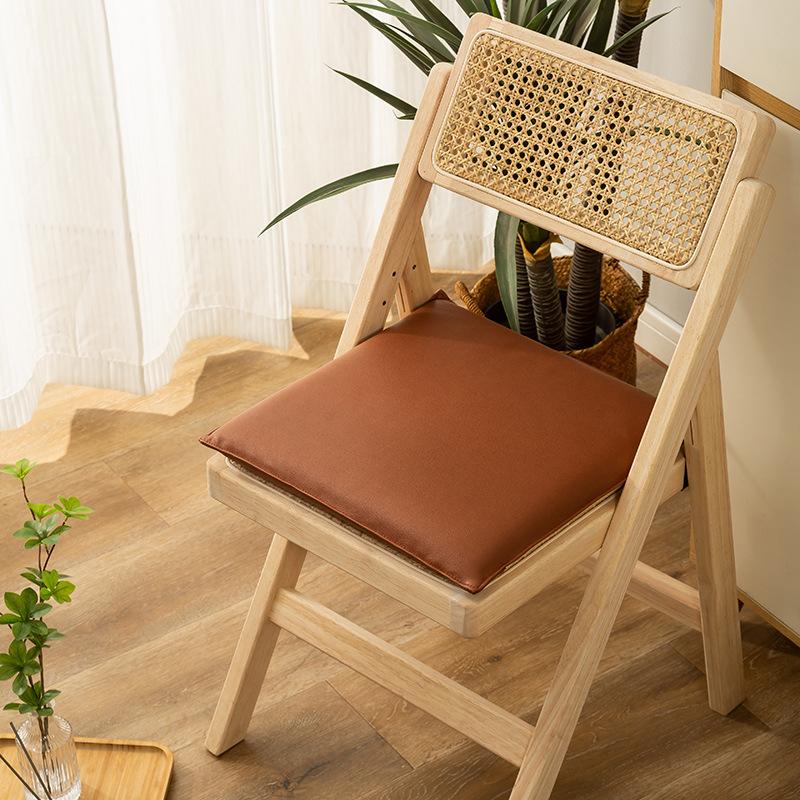 Simple Style Dining Chair Cushions Waterproof PU Leather Memory Foam Seat Cushion Pad 40cm Home Office Technology Cloth Cushion