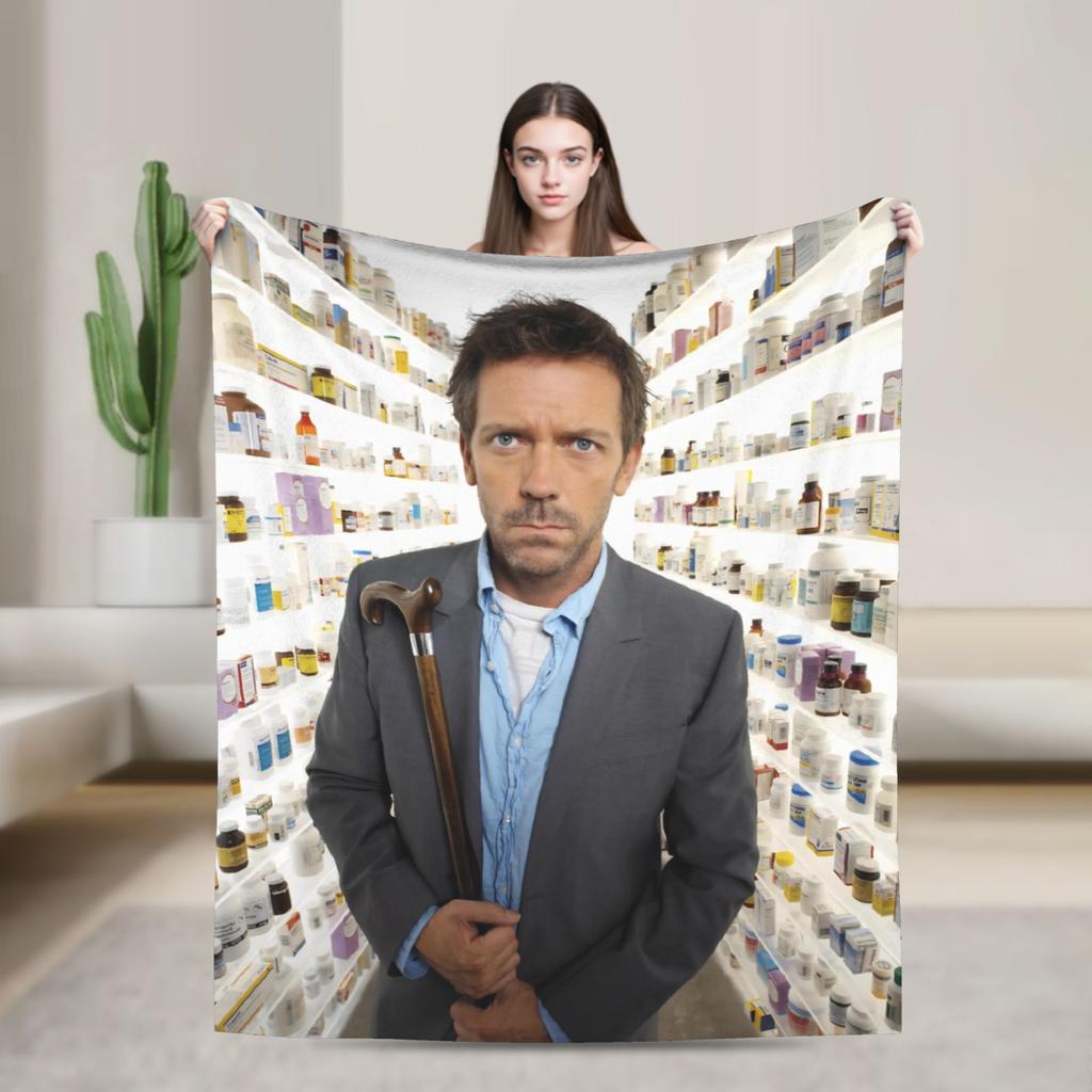 House MD Dr Gregory House Fashion Blanket Cozy Soft Throw Fashion Blankets for Bed Multi-size Quilt