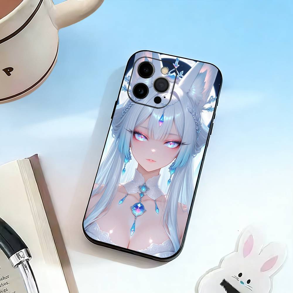 Fox Girl Phone Case Silicone Soft For IPhone 17 16 15 14 13 12 11 X XR Plus Pro Max Plus