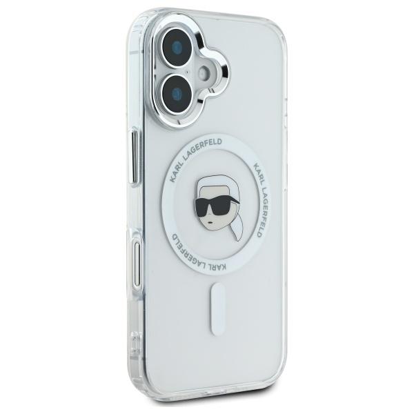 Karl Lagerfeld Klhmp16Shlskih Iphone16 6.1 Biały/White Hardcase Iml Metal Karl Head Magsafe