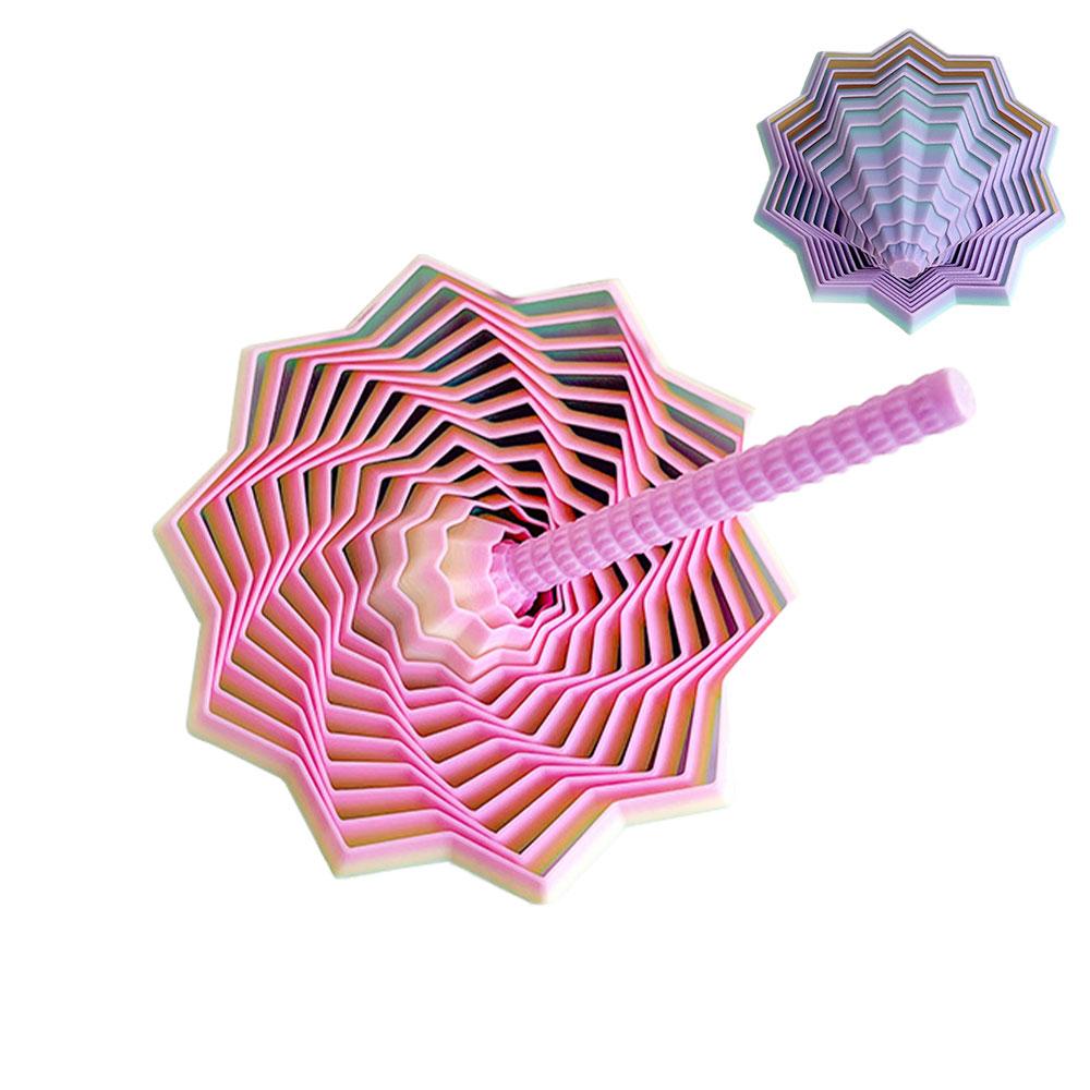 

3D Printing Expanded Sensory Fidget Star Model Visual Illusion Hexagon Whirling Spiral Ornaments Stress Relief Christmas Gift 2