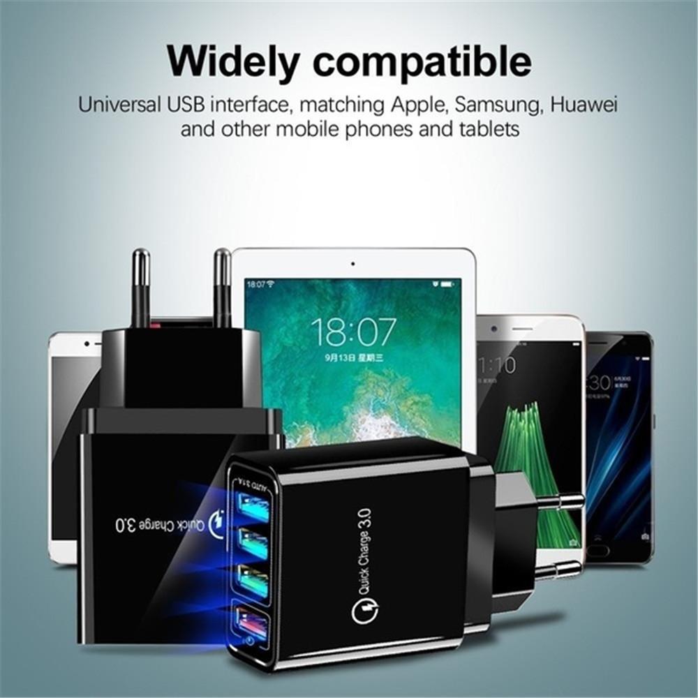Cellphone Charger with 4 USB port Fast Charging for iPhone Samsung Xiaomi Huawei Smartphone Travel Power Adaptor