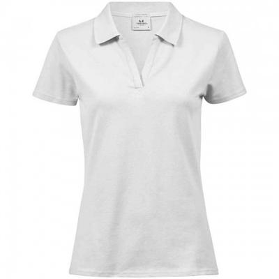 Womens/Ladies Luxury Stretch V Neck Polo Shirt