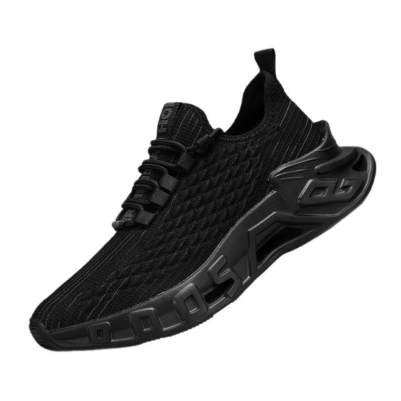 Summer New Men's Sports and Leisure Shoes Mesh Breathable Running Shoes Large Size Flying Woven Fish Scale Shoes