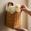 Handmade Wooden Wall-mounted Woven Storage Basket, Wall-mounted Storage Basket, Flower Holder Behind Door, Tote Basket