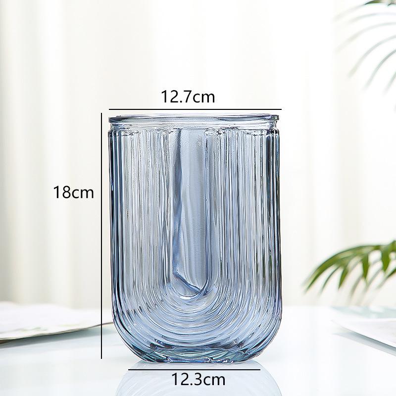 Internet Celebrity Style Transparent Glass Vase for Hydroponic Flower Arrangements - Gypsophila Display for Living Room or Dining Table