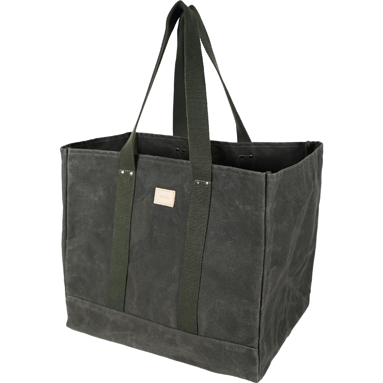 

asobito Контейнер для хранения Хранение Натуральный Хлопковый Холст Использование Сумка-тоут, Большая, Оливковый, Чехол, Сумка, Мешок для угля/дров, Водонепроницаемый, 100% Чехол, Аутентичный, оливковый