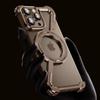 For iPhone 16 Pro Bumper Case Z-Shape Design Magnetic Boardless Phone Back Cover with Kickstand