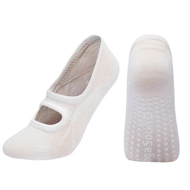 Damen Yoga Socken, atmungsaktiv, Silikon, rutschfest, Pilates Socken, Baumwolle, rückenfrei, Damen Fitness, Tanz, Ballett, Sport Socken Hausschuhe