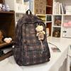 Schoolbag New Retro Plaid Schoolbag Women's High-value College Style Junior High School Student Fashion Versatile Mori Backpack