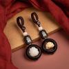 Buddhism Lotus Flower Keychain Accessories Wooden Buddha Lucky Beads Keyring Pendant Car Bag Key Chain Buddhist Gift