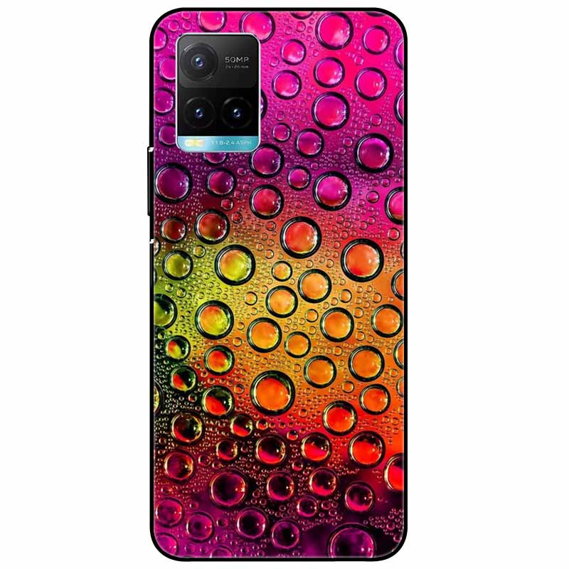 Für vivo Y33s Hülle Y 33s Silikon Weich Bemalt Katze Schwarze Hüllen für Vivo V2109 Y33S Rückseite TPU Hülle für VIVOY33s Cartoon
