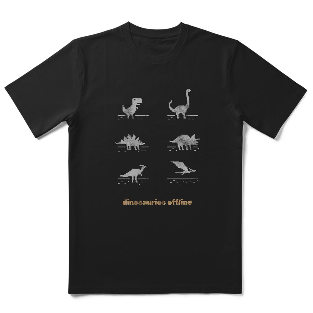 

Cool Dinosaur Game Print Summer Casual Loose Round Neck Mens Womens Breathable Comfortable Pure Cotton Tshirt 4XL