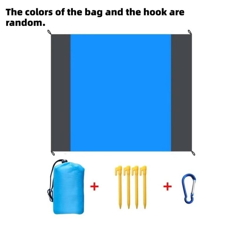 

Lightweight Waterproof Beach Mat Sandproof Camping Mat Beach Blanket For Travel Hiking Sports 1 Set 140*200cm синій
