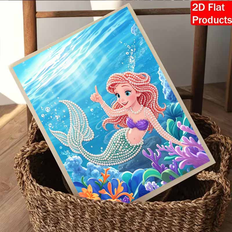 Disney Pearl Art Painting Home Wall Decor Ariel Mermaid Art Crafts Handmade DIY Adult/Beginner Gift Creative Home Decor Frameless Wall Hanging Art