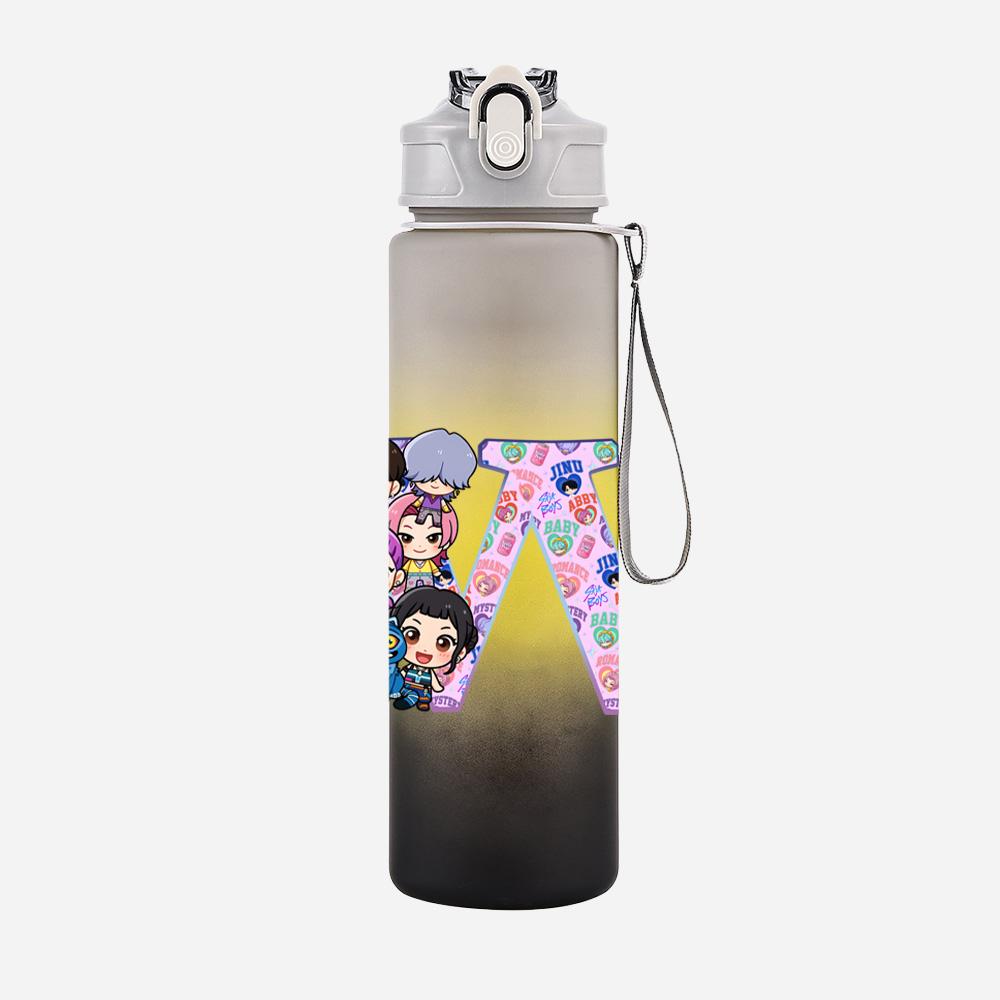 26 English Letter K-Pop Demon Hunters Printed Large Capacity Drinking Cup Portable Outdoor Sports Water Cup Children 750Ml Water Bottle Gift