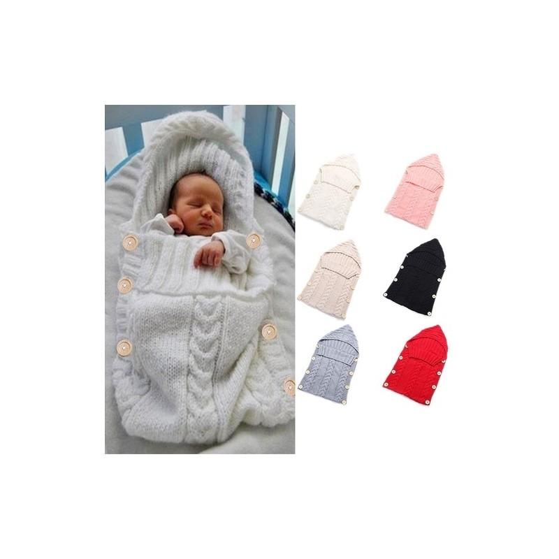 Baby Knit Blanket Sleep Sack For Children With Button Closure For Cozy Wear
