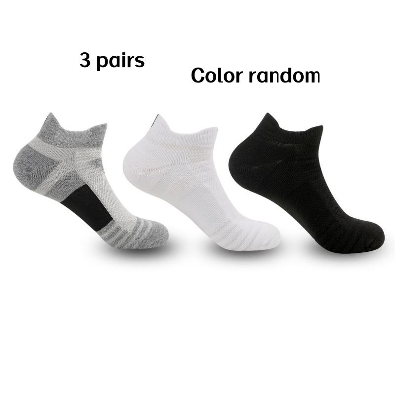 

3 Pairs Pack, Random Colors, Two Styles to Choose From, Professional Basketball Socks for Men, Thickened Towel Bottom, Mid-Length, Breathable, Swe