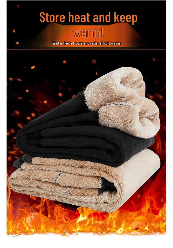 Heavyweight Unisex Velvet Trousers: Winter Warm, Thick Cotton, Loose Straight Leg, Casual Sports Pants.