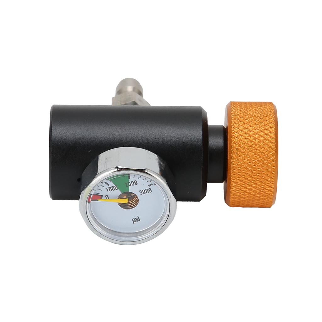 CO2 Cylinder Adapter Adjustable Soda Valve with 8mm Male Head 3000psi Pressure Gauge