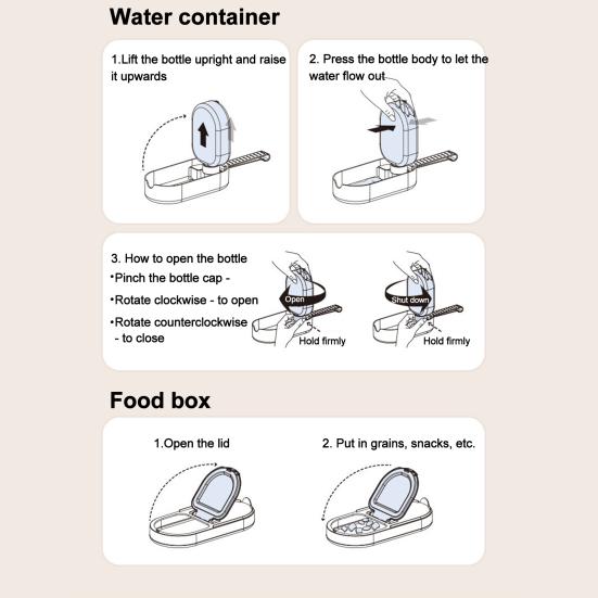 Portable Pet Water Bottle Leak-Proof Water Dispenser with Food Compartment 2-in-1 Travel