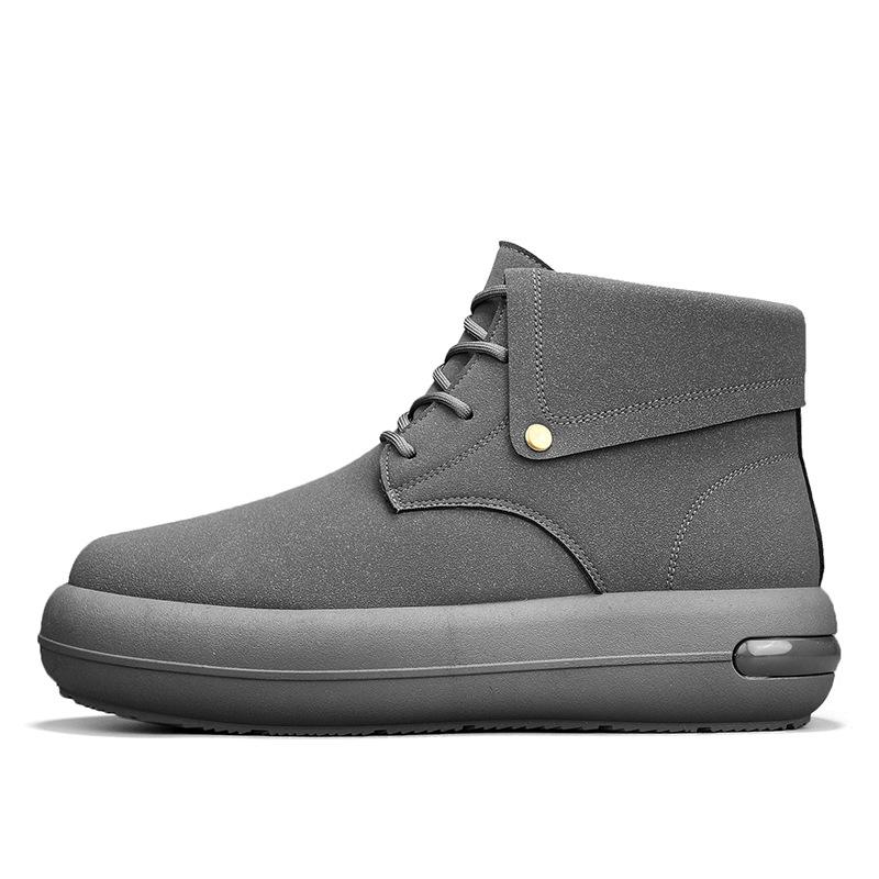 Martin Stiefel Britischer Stil Retro Matt Kurze Stiefel Herbst und Winter Samt Flachsohlige Kurze Freizeitstiefel Lokomotive Stiefel