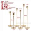 Gold-Plated Metal Candle Holder, Small Iron Art for Dining Table and Christmas Home Decoration