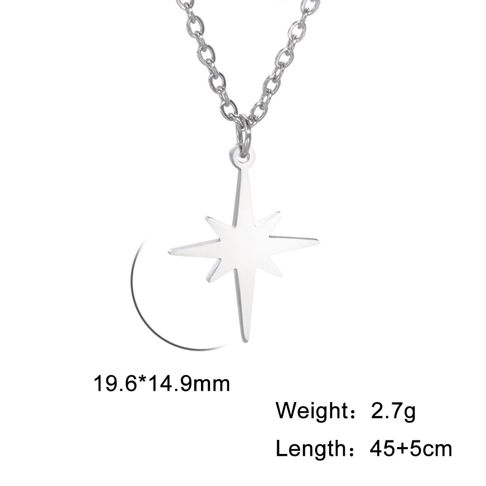

Teamer Stainless Steel Necklace for Women North Star Pendant Necklace Minimalist Choker Temperament Jewelry Clavicle Chain Gifts 45cm