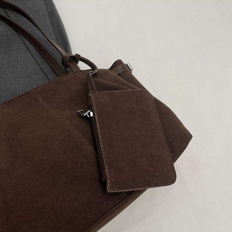 Bags Shoulder Suede For Yogodlns Women Large Capacity Totes Lightweight Underarm Bag Casual Shopper Handbag Solid Color Travel Bucket Bag